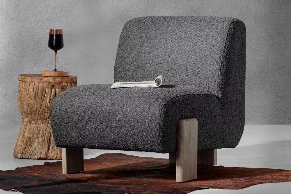 TAKARA LEATHER CHAIR MODERN MINIMALIST STORM GREY