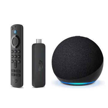 Amazon Echo 5th Gen Smart Speaker with Alexa + Amazon Fire TV Stick 4K Smart Home Bundle