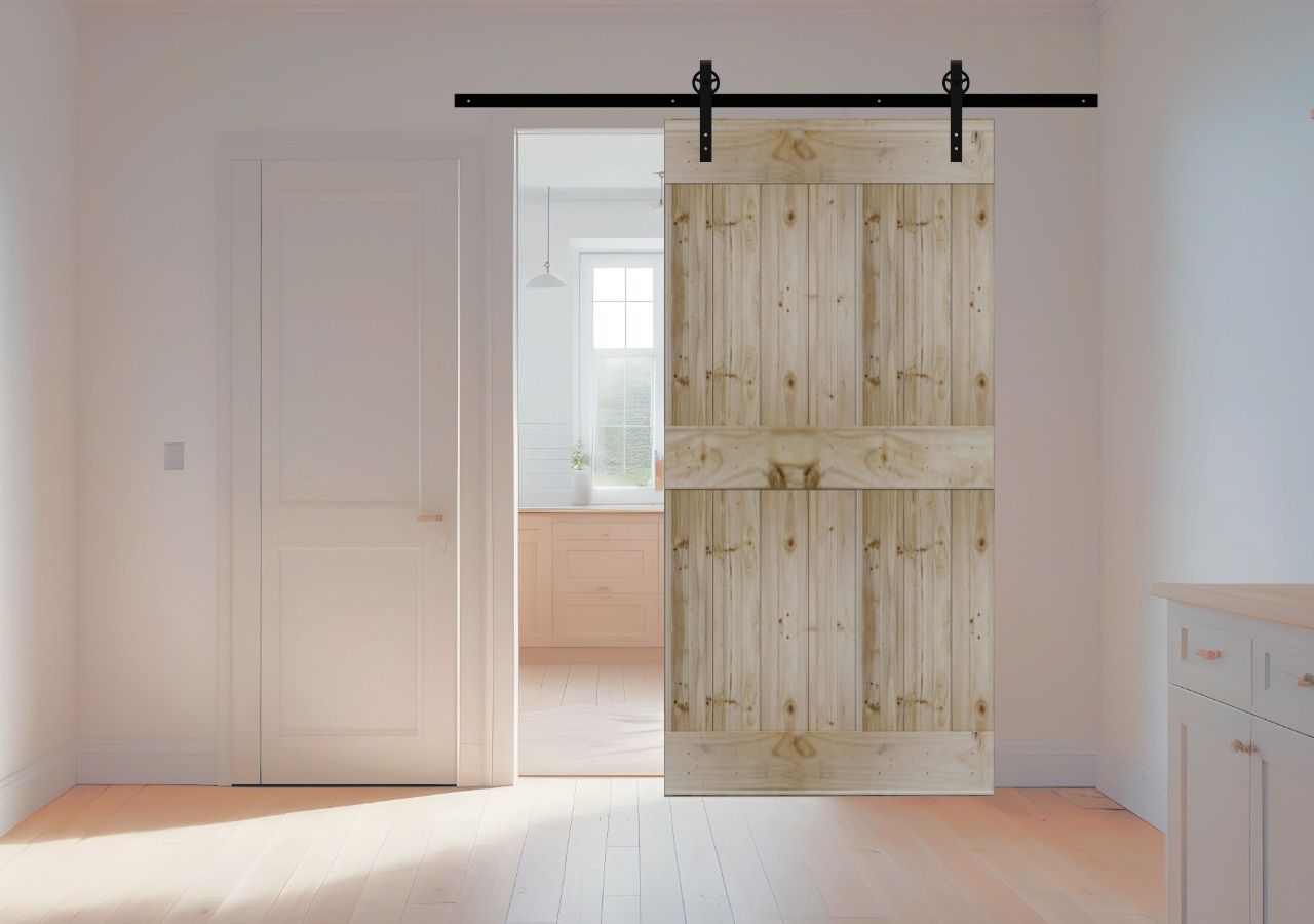 Mid Plank Barn Door with Hardware Kit