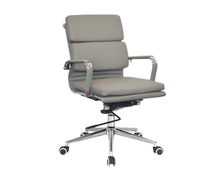 TOCC Classic PU Cushion Medium Back Office Chair - Grey