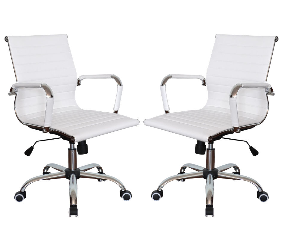 TOCC Gen Ems Medium Back Office Chair - Set of 2 - White