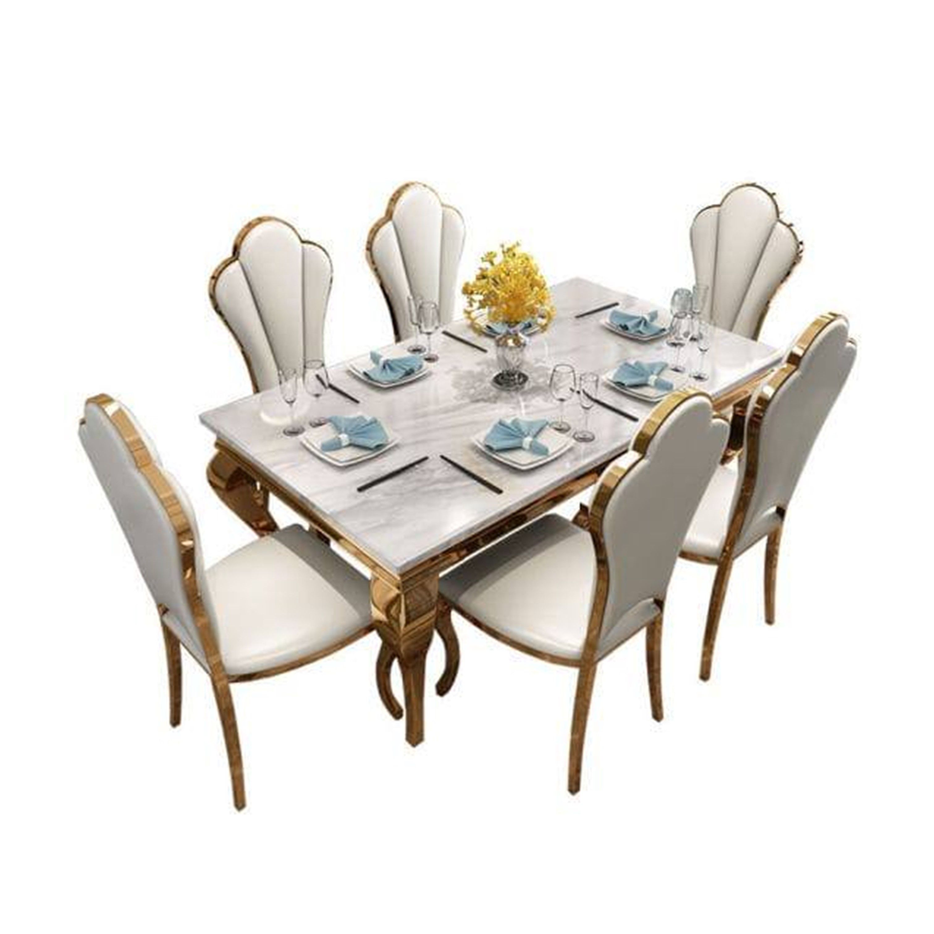 Amore Marble 6-Seater Dining Set