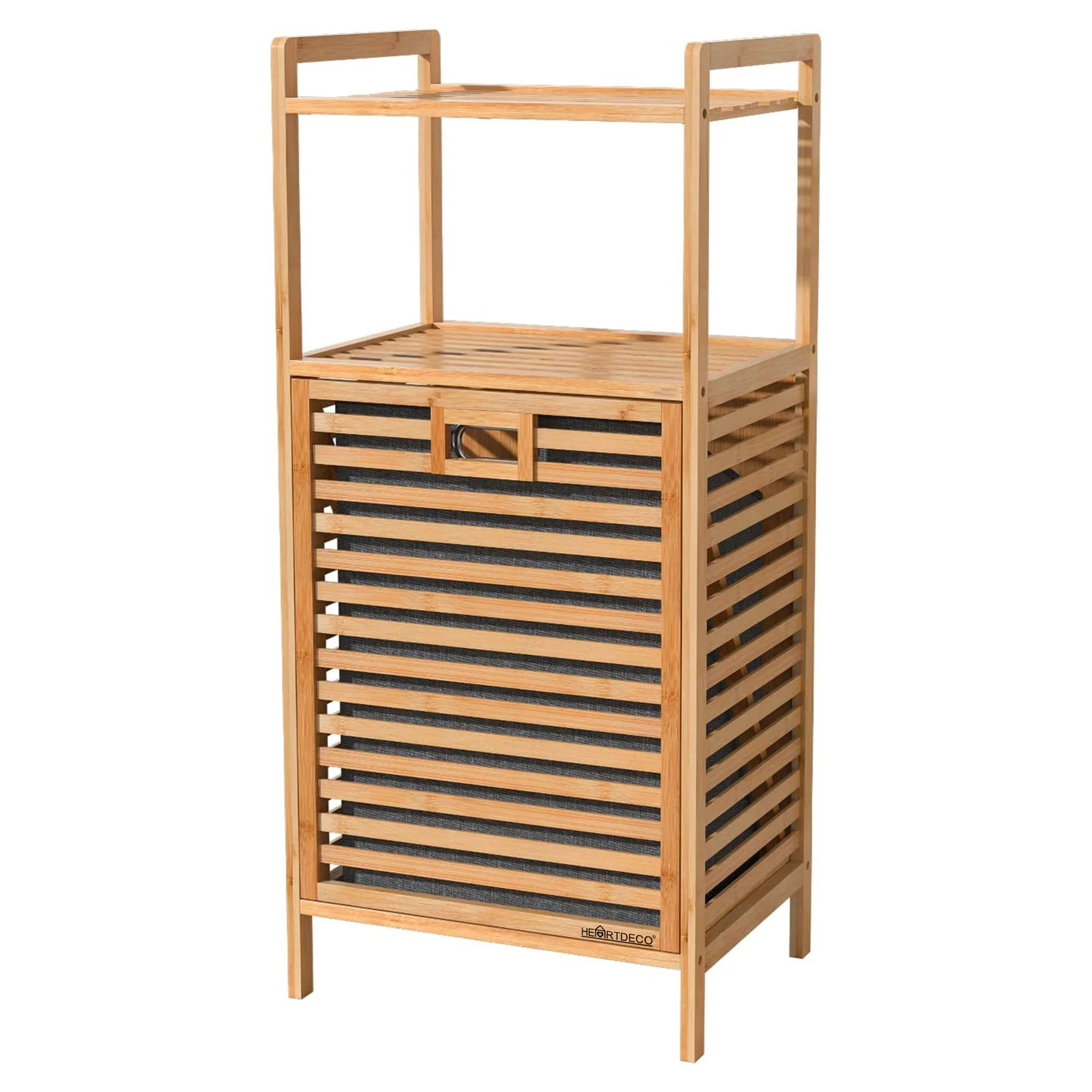 Heartdeco Bamboo Laundry Hamper Basket With Shelf | LEROY MERLIN South ...