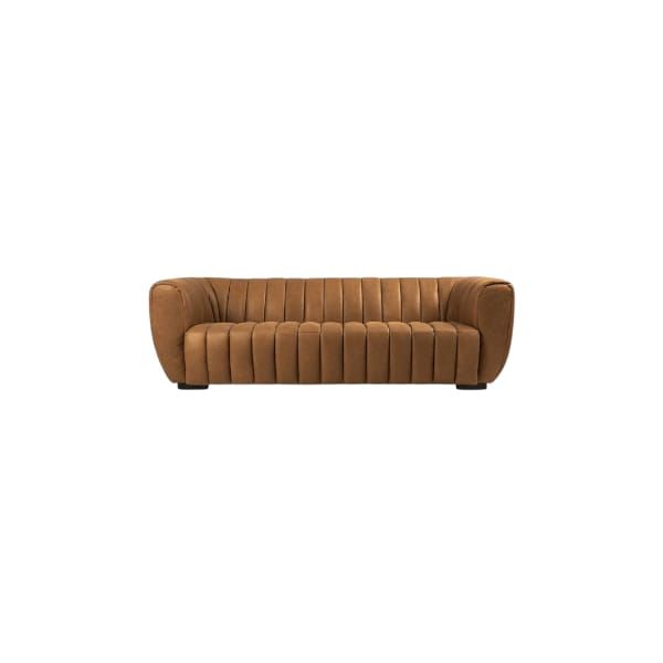 4 Seater Leather Couch Tan