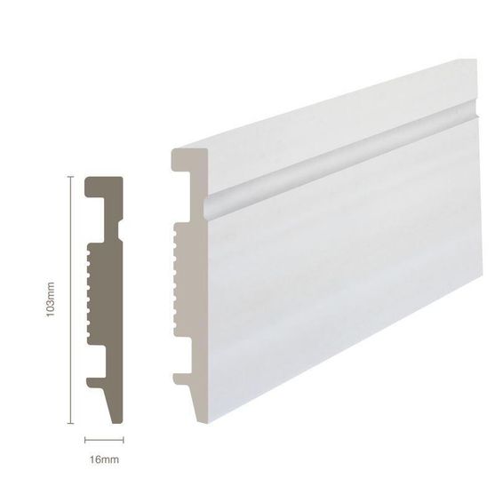 Skirting Polymer Ready to Paint (T)16x(W)100x(L)2700mm