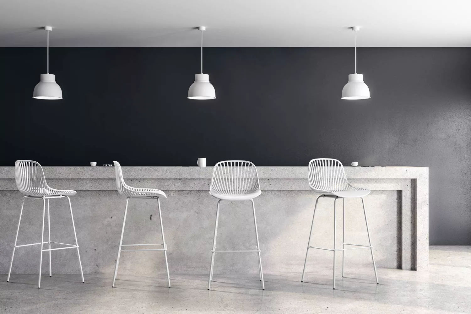 White Tall Bar Chair
