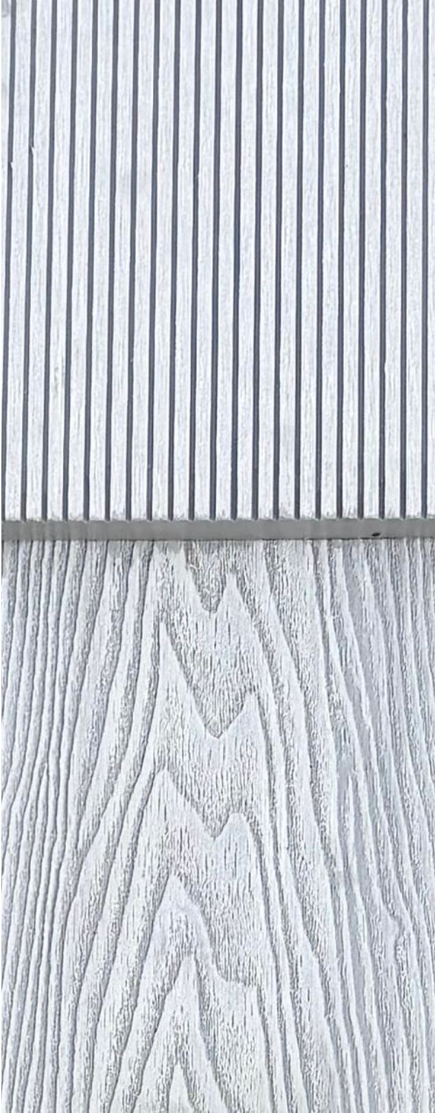 LIGHT GREY - Composite Decking Boards Wood Grain 1 Face and Anti Slip 1 Face - Reversible