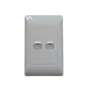 PAYS 2 Lever Wall Light Switch 4x2 16A 250V - White