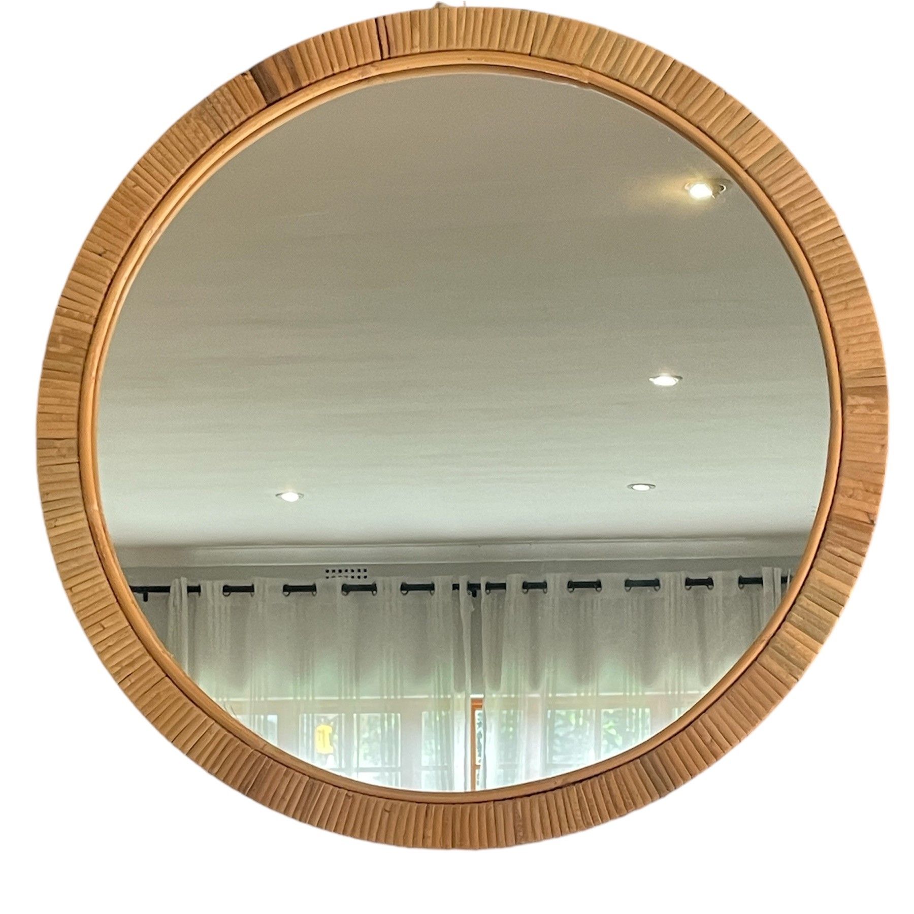 Rattan Framed Large 60cm diameter mirror