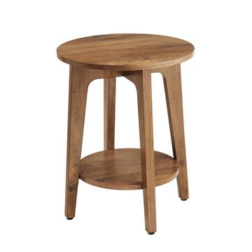 Bragg Montreal Round Side End Table with Lower Shelf