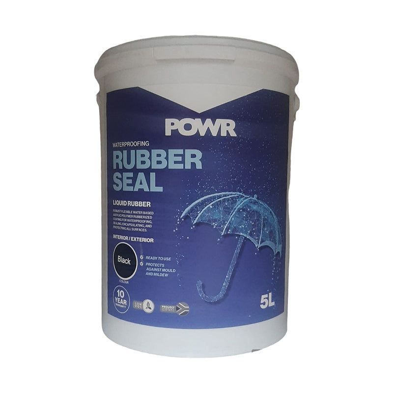 POWR Rubber Seal Waterproof Coating Black 5 Litre