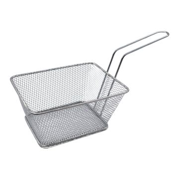 Elegant and Handy Rectangular Steel Frying - Chip Basket - 14 x 11 x 7cm