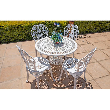 Ageless & Beautiful!   4 Seater Cast Aluminium Patio Set / Garden Set - 4 x Grape Chairs with 75cm Bonzai Table
