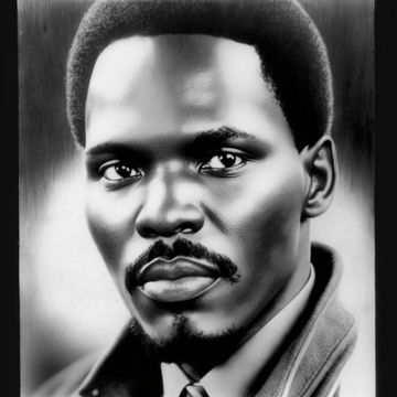 Canvas Wall Art - Canvas Wall Art –Steve Biko Pencil Drawing - B1130 - [120 x 80 cm]