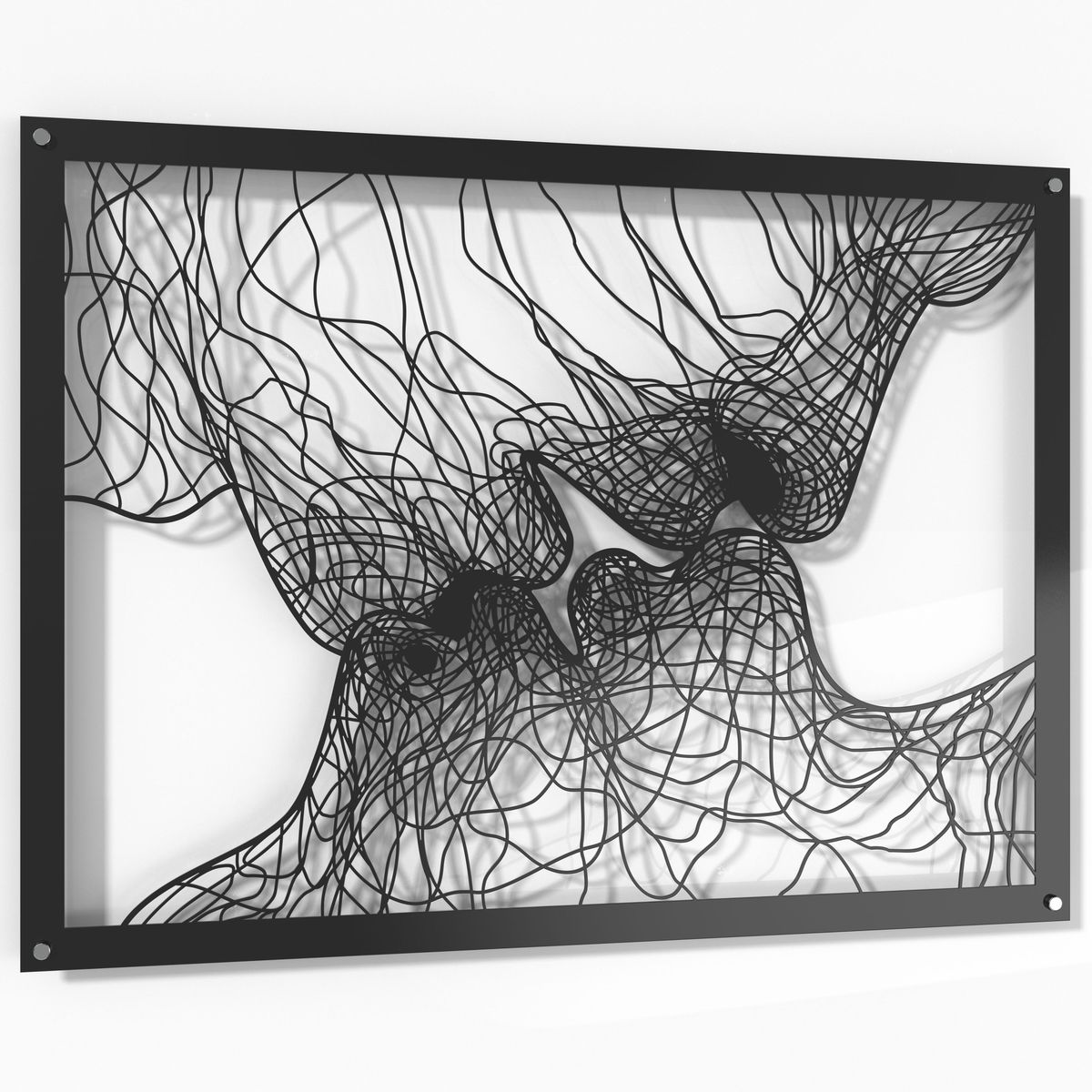 Intertwined Kiss Raised Metal Wall Art Home Décor 80x60cm - Unexpected Worx