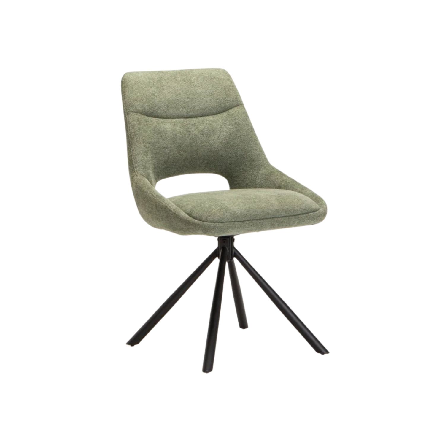 Fabric Swivel Dining Chair with Padded Seat - Green