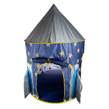 Rocket Play Tent - With Stars - Blue & Black - 105cm x 130cm
