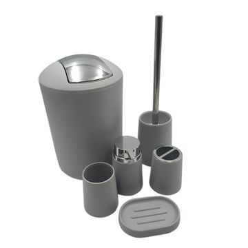 6Pc Bathroom Set - Grey