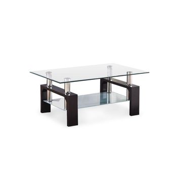 ASHER Transparent glass top rectangular coffee table