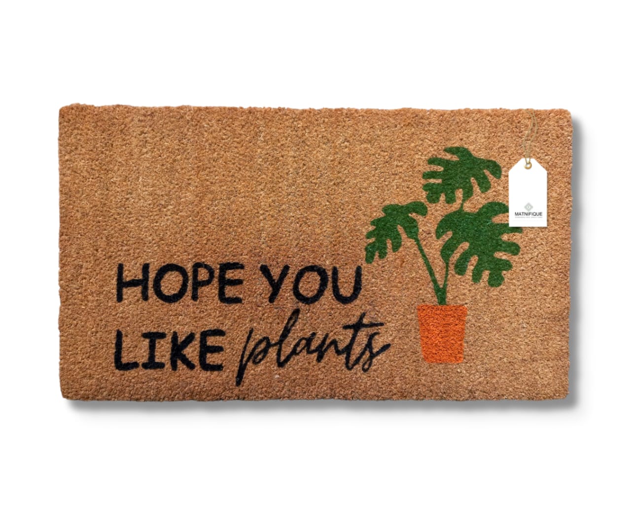 Matnifique Coir Design Doormat - Hope You Like Plants 700 x 400 x 14mm