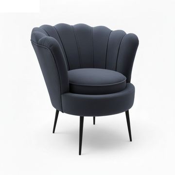 Nu Dekor - Daisy Velvet Occasional Chair - Dark Grey