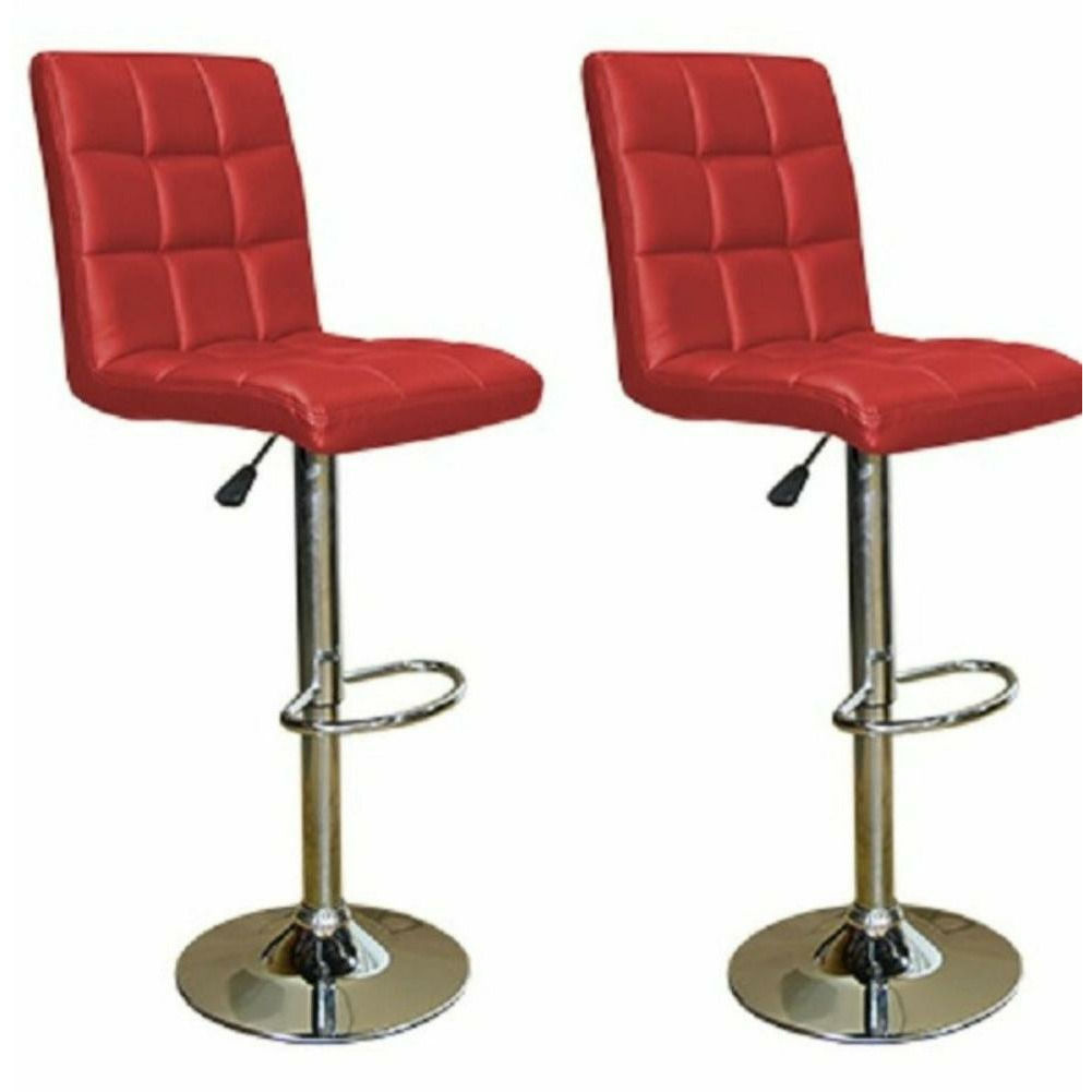 Red Imprezza Faux leather barstools with gear lift and Swivel function - Set of 2