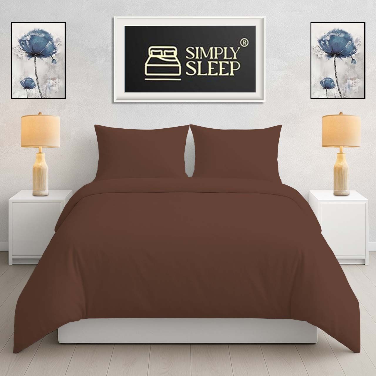 Simply Sleep - Everyday Collection Duvet Cover Set - Plain - 90GSM- (1Set) Tiramisu - Queen