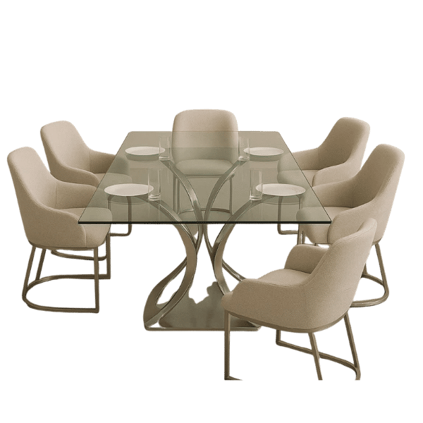 Innofurn-Glass Dining Table Set
