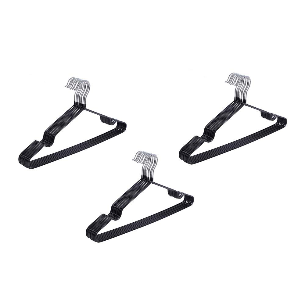 CLH-801, Stainless Steel Plastic Dipping Clothes Hanger-Kids-30pack - Black