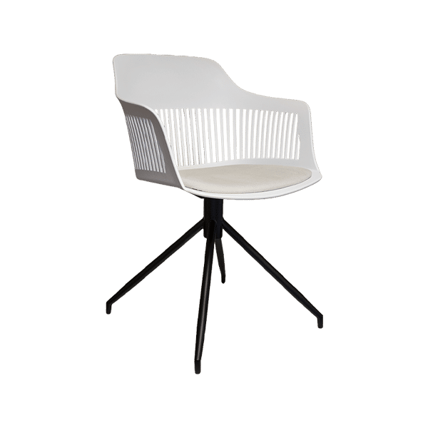 Chair Crazy Lyric Blk40 Chair - White Fabric Seat