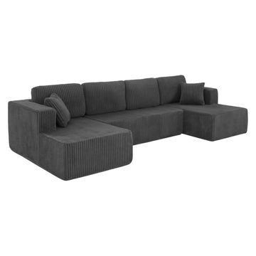 U-Shape Vacuum-Compressed Modular Sectional Sofa - gray