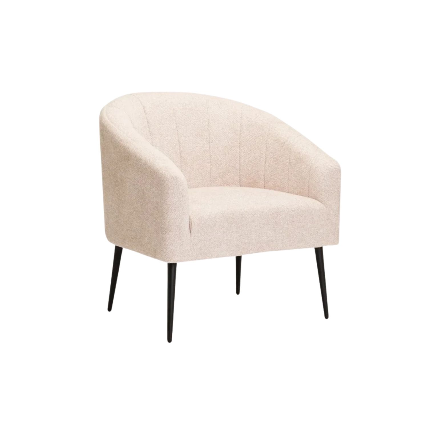 Modern Fabric Upholstered Tub Chair - Oatmeal