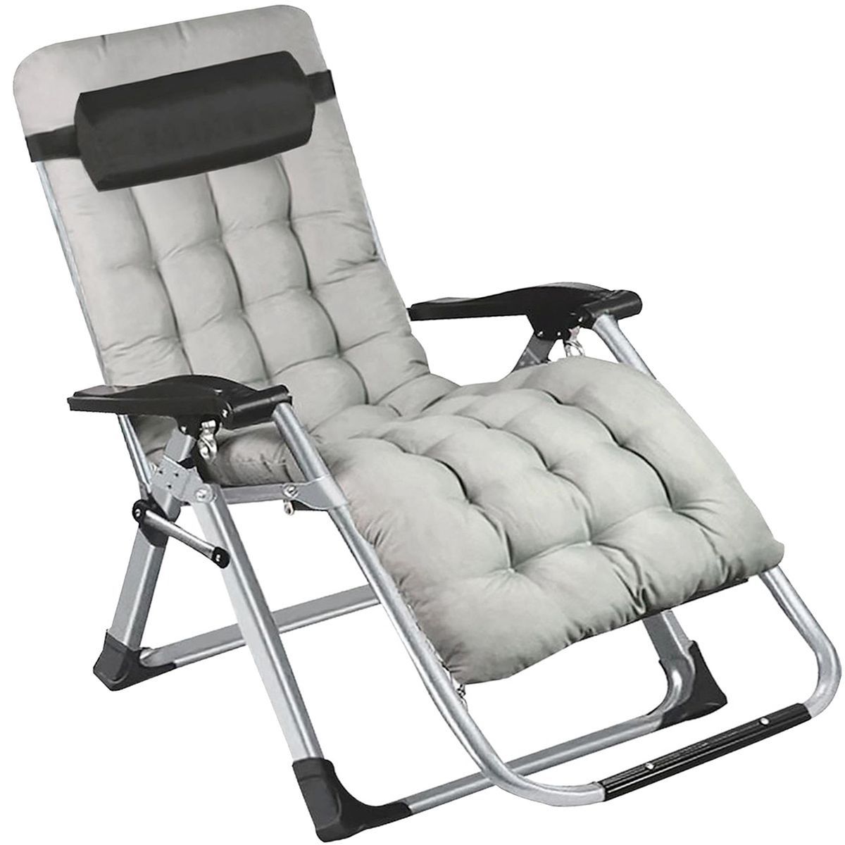 Gravity Sun Lounger Reclining Chair Recliner with Soft Cushion