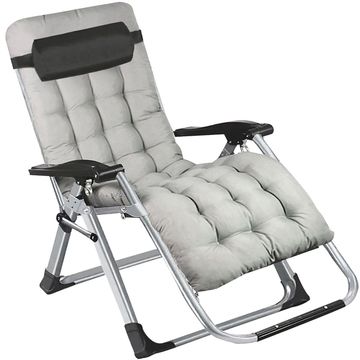 Gravity Sun Lounger Reclining Chair Recliner with Soft Cushion