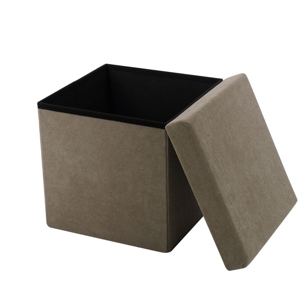 Amara Square Ottoman With Storage Compartment - Brown