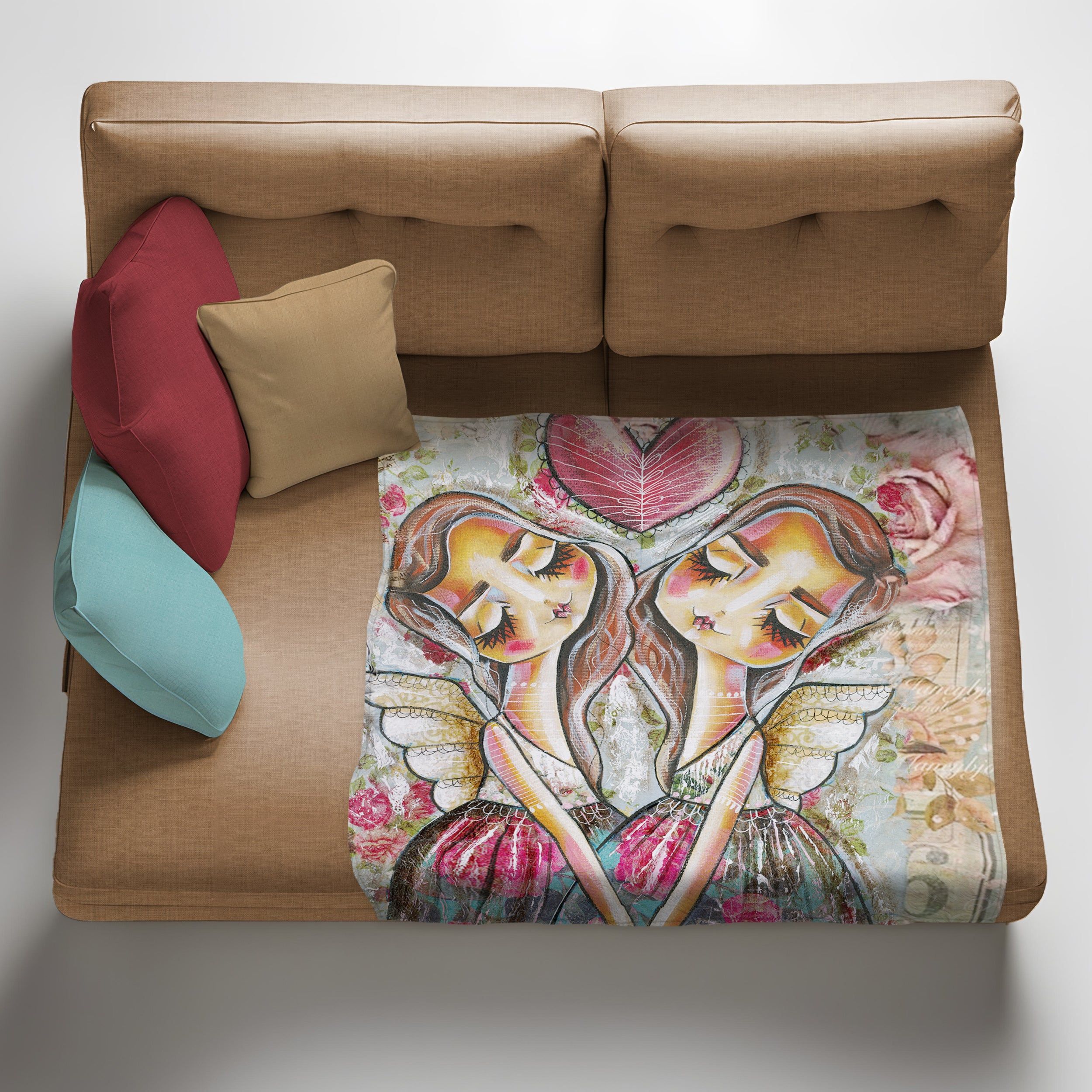 Personalized Sisters Fleece Throw Blanket/Quilt - Gift Idea For Sisters/Siblings - Up To 4 Sisters - I Would Fight A Bear For You Sister
