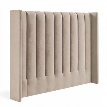Nu Dekor - Secilia Velvet Paneled Tufted Headboard - Queen - Beige