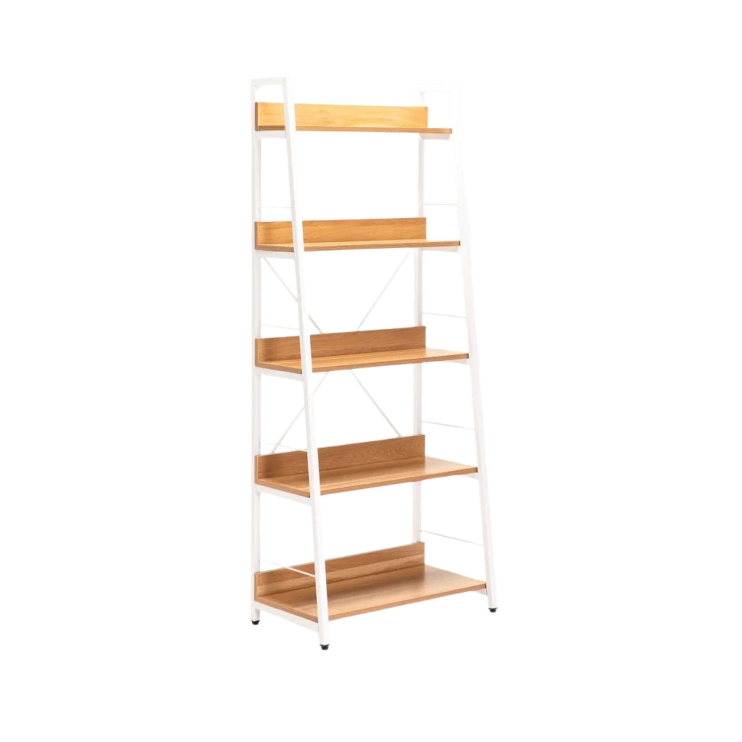 5-Tier Metal & Wood Shelf Storage Unit - Beech