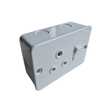 Industrial Plug Socket - Steel - Single Plug 120x85mm