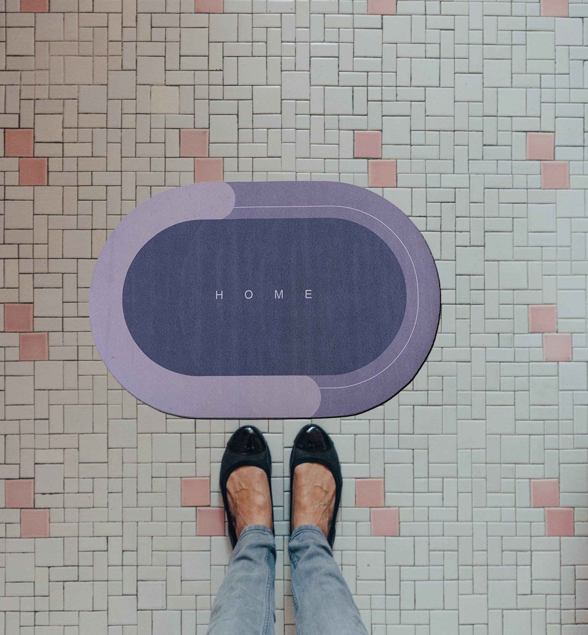 Fine Living Diatomite Bath Mat Oval - Grey