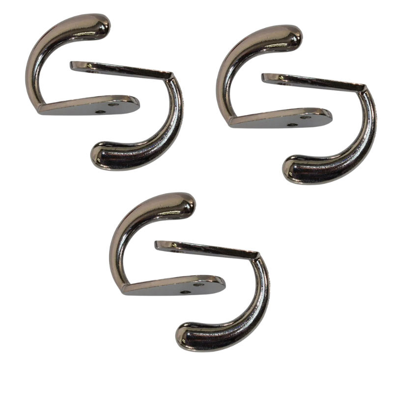 Coat Hook, Chrome, 6 Pieces