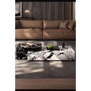 DecorMama Faux Marble Coffee Table – Contemporary Centrepiece