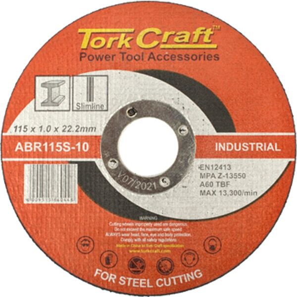 Cutting Disc Industrial Metal 115x1.0x22.2 mm - 12 Pack