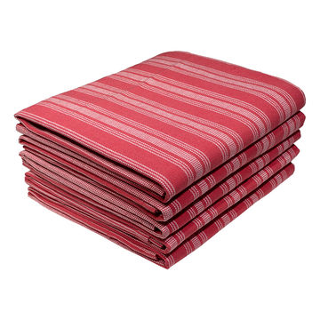 Bunty's Kitchen Towel - Design 2437 - 045x072cms - (05 Pc Pack) - Stripes - High Risk Red