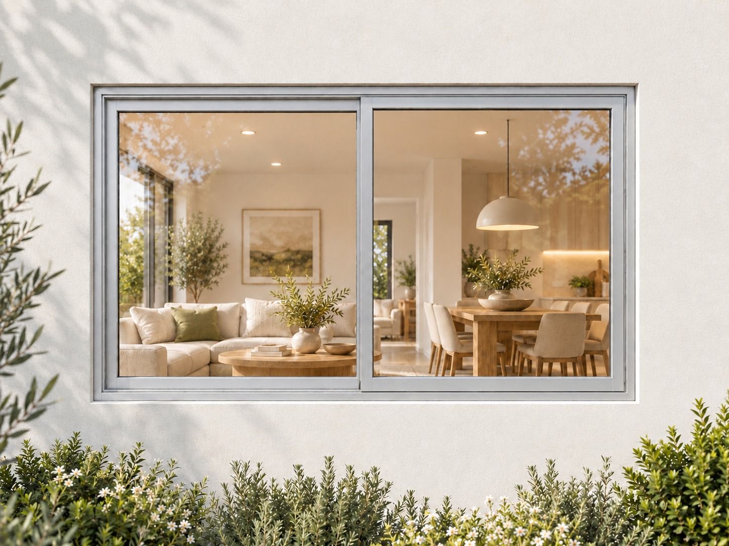 Kenzo Aluminium Sliding Window - Silver, 900 600 mm, Two Sliding Panels