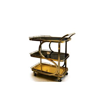 Luxurious Three-Tier Gold Serving Cart