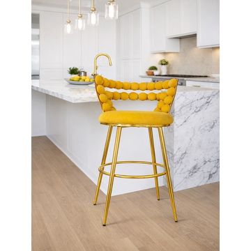 Prestige Home - Valentina Yellow Velvet Barstool