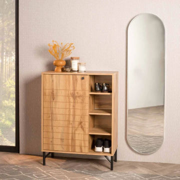 LORNA Shoe Cabinet – 3-Tier Slim Shoe Storage Unit | Modern Drop-Down Cupboards for Entryway