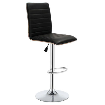 GOF Furniture - Vitrian Bar Stool PU Leather, Black