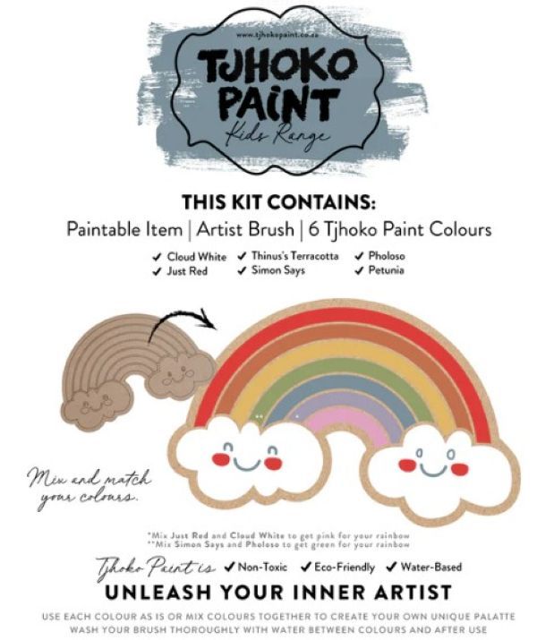 Tjhoko Jnr Flat Cut-out Rainbow (200x125mm)